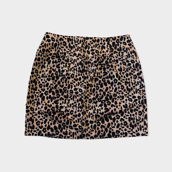 Forever 21 Animal Leopard Print Mini Skirt Size Medium Brown Black Party Club - Picture 2 of 4